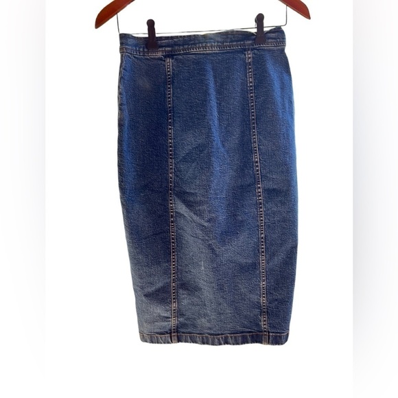 Madewell Asymmetrical Button Jean Skirt 26 - Picture 3 of 8